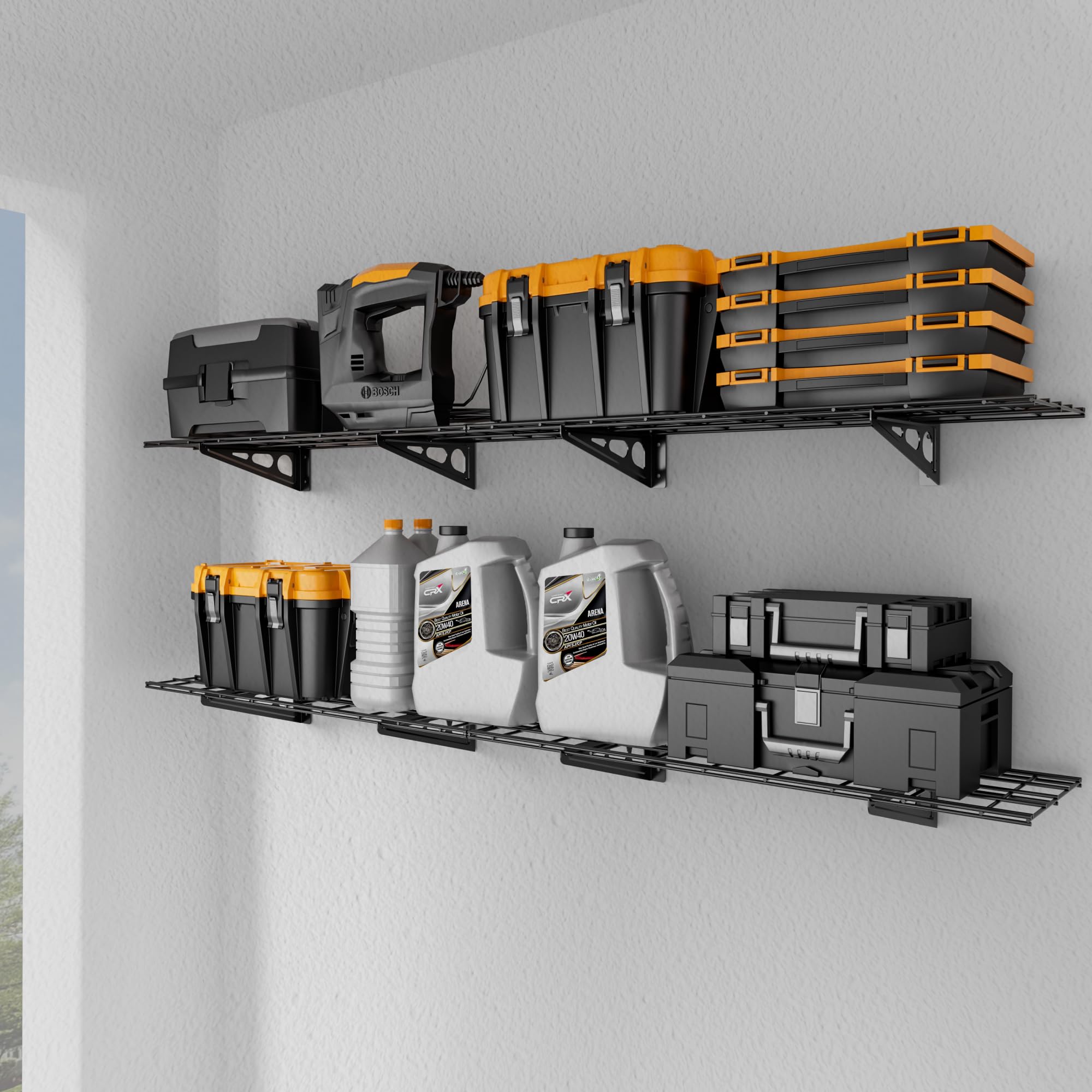 Amazon.com: eShelf 1x6 ft Garage Shelving, 2-Pack Wall-Mounted